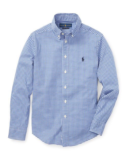 Poplin Woven Gingham Sport Shirt