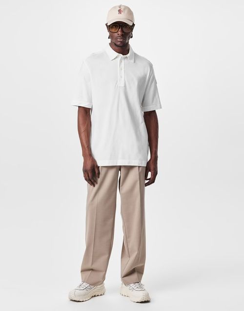 Logo Patch Cotton Polo Shirt — White