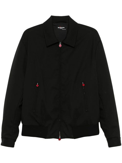 Virgin Wool Padded Bomber Jacket — Black