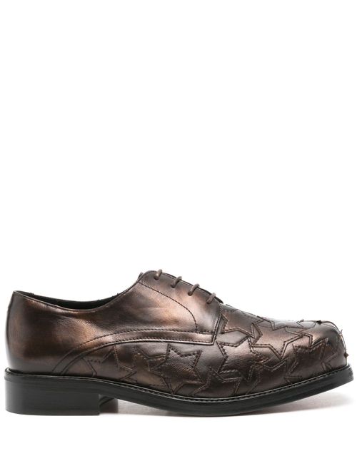Star square-toe derby shoes - Brown
