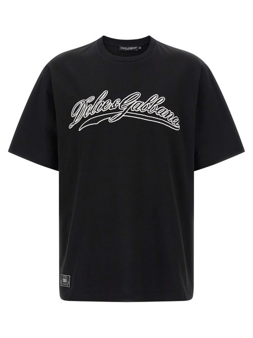Logo-Embroidered Cotton T-Shirt — Black