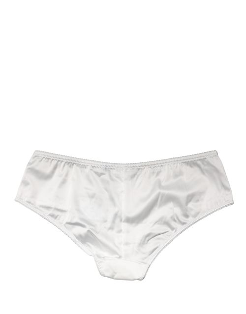 Silk-Elastane Mid Waist Brief — White