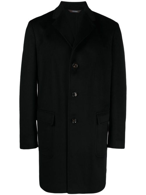 Notched-collar single-breasted coat - Black