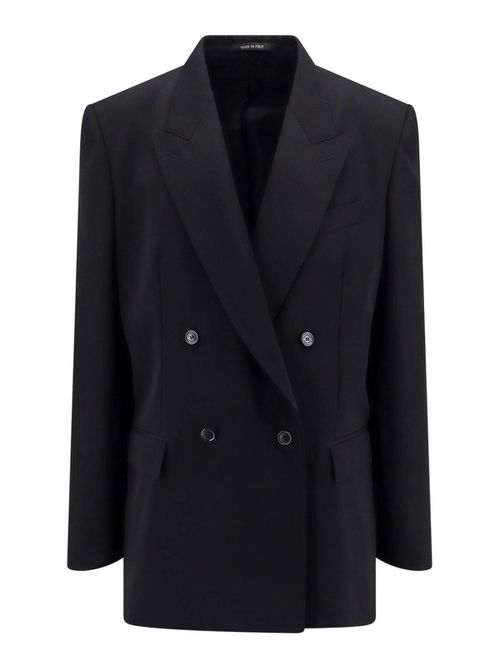 Oversize wool blazer with shoulder pads