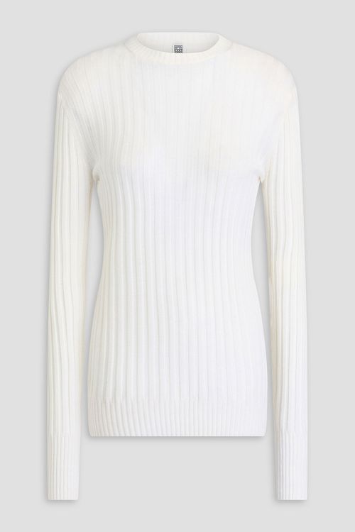 Totême - Ribbed wool sweater - White - L