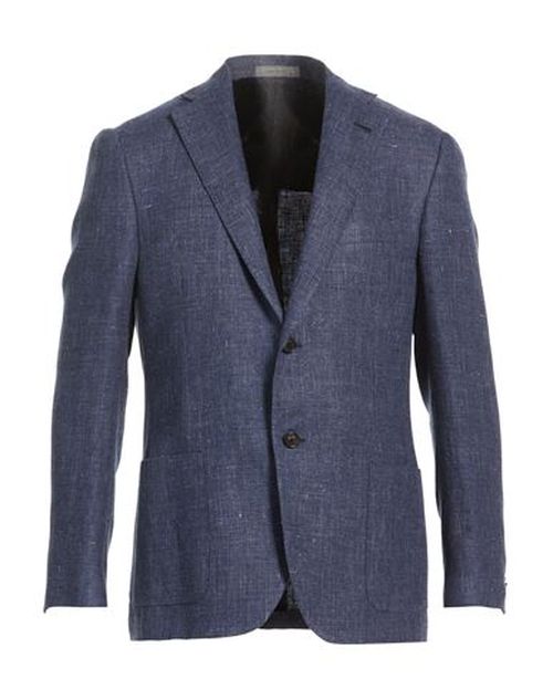 Man Blazer Blue Size 40 Linen, Virgin Wool