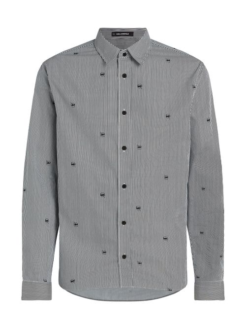 Karl Lagerfeld Camicia 'Ikon' nero / bianco