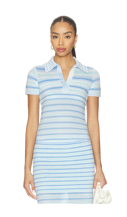 SIMKHAI Paxton Knit Polo in Blue. - XS also in S