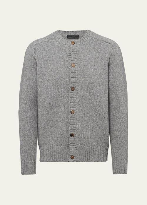Men's Wool and Cashmere Button-Front Cardigan