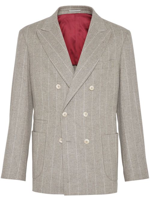 Pinstripe-pattern blazer - Grey