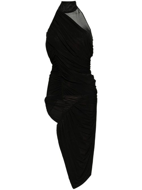 Asymmetric halter dress - Black