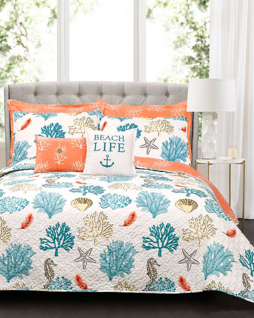 Lush Décor - Set Copripiumino Righe Martlon 3 Pezzi - Grigio - Reversibile - 100% Cotone - 233x223 Cm + 2 Federe