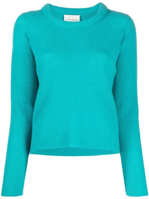 Ribbed-knit jumper - Blue