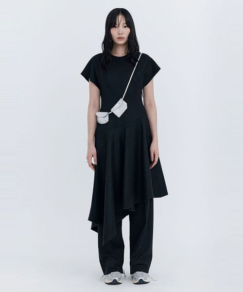 Raw-cut Wool Dress_Charcoal