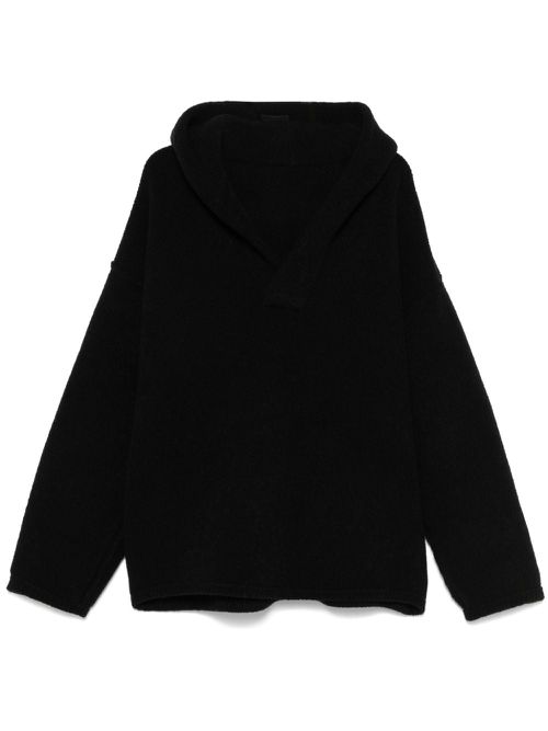 Bouclé hoodie - Black