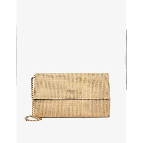 Womens Gold-metallic Fabric Ballads Woven Clutch bag 