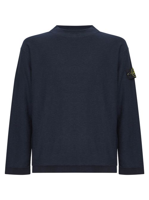 Organic Cotton Knit Sweater — Blue