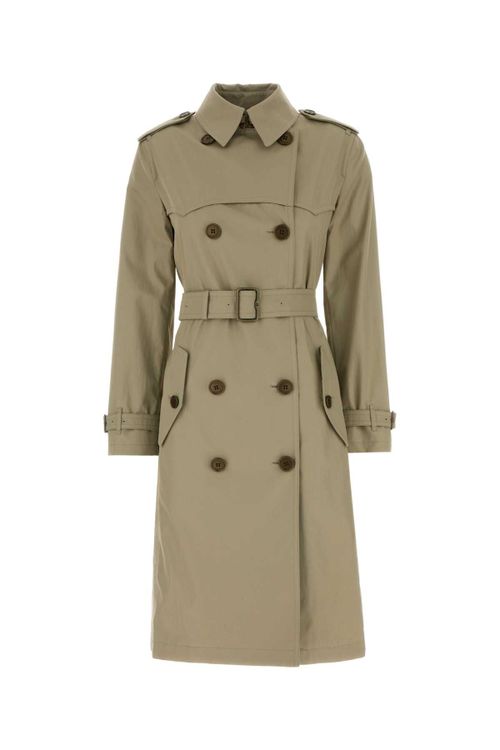 Double-Breasted Cotton Trench Coat — Beige