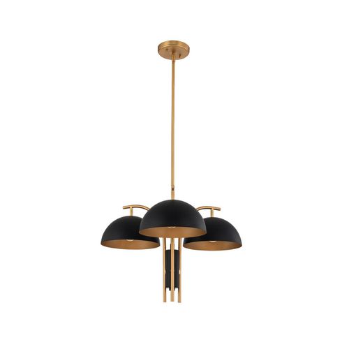 Marcel 3-Light Chandelier in Matte Black with New Bra