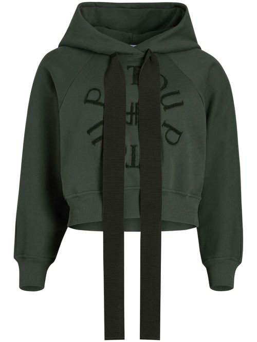 Medallion long-sleeve hoodie - Green