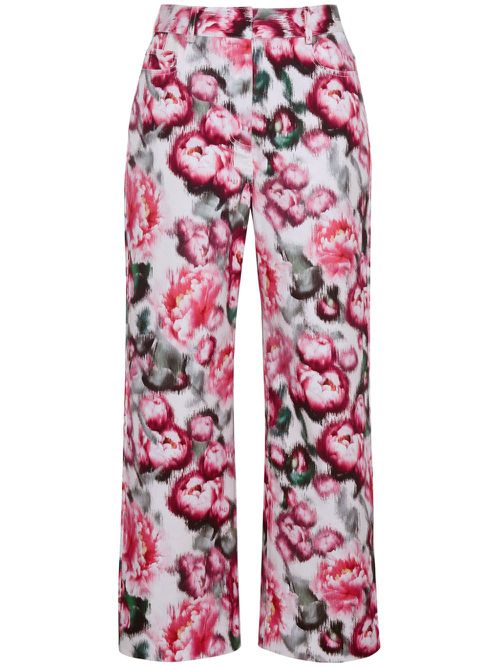 Alessia floral-print cropped trousers - Pink