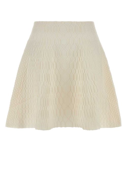Quilted Viscose Skirt — Beige