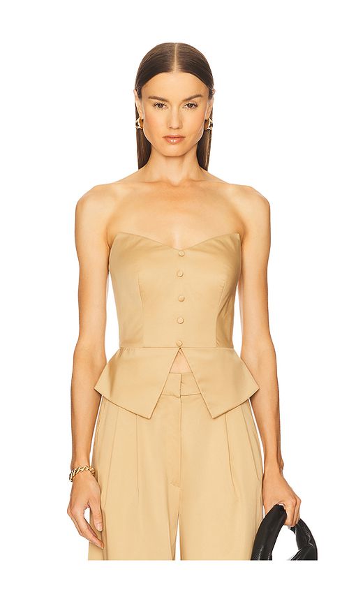 Zuleyha Kuru Desmia Corset Top in Beige. 36. Also