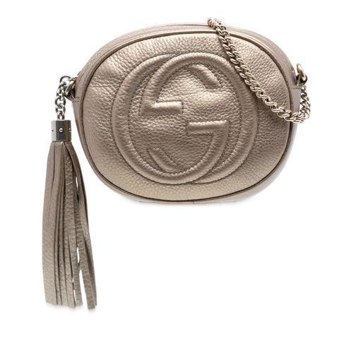 Pre-owned Mini Metallic Pebbled Calfskin Soho Chain Crossbody 353965 498879