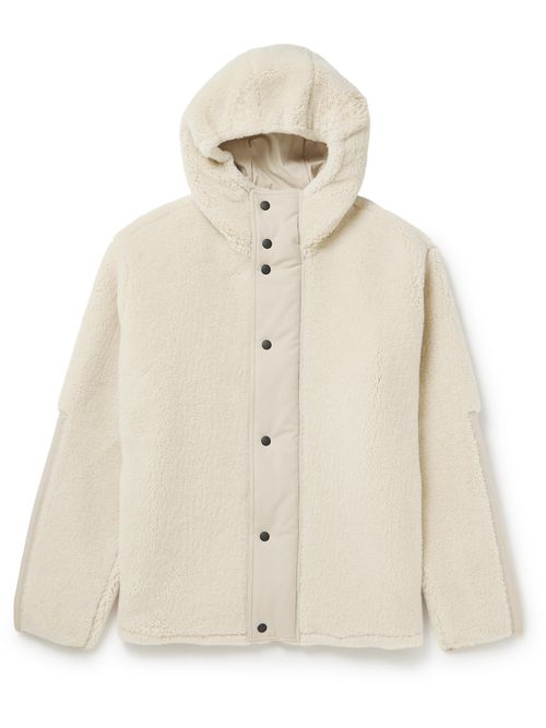 Shell-Trimmed Cashmere and Silk-Blend Fleece Jacket - Men - Neutrals - XL
