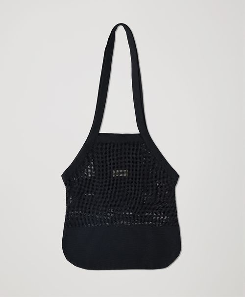 Women's Black Beachside Crochet Knit Tote