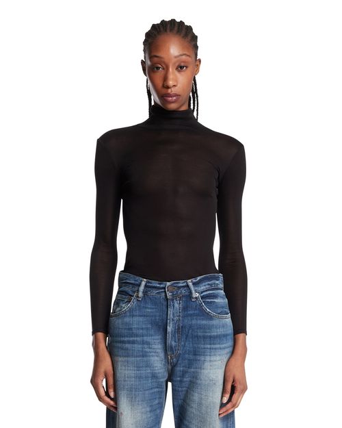 Black Sheer Silk Top