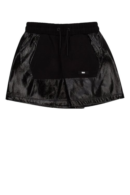 Metallic Panel Shorts — Black