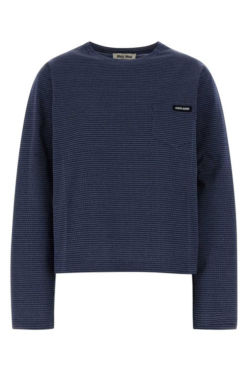 Textured Cotton Sweatshirt — Navy