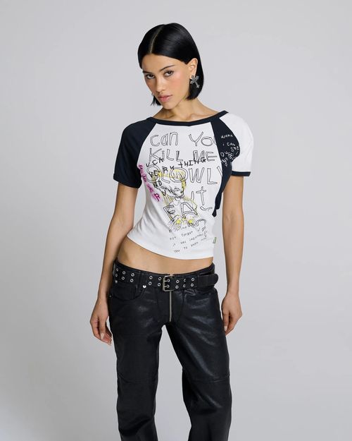MARC JACOBS Marc Jacobs Twisted Baby Tee in White Multi
