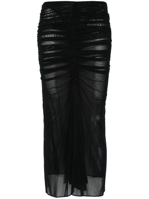 Ruched midi skirt - Black