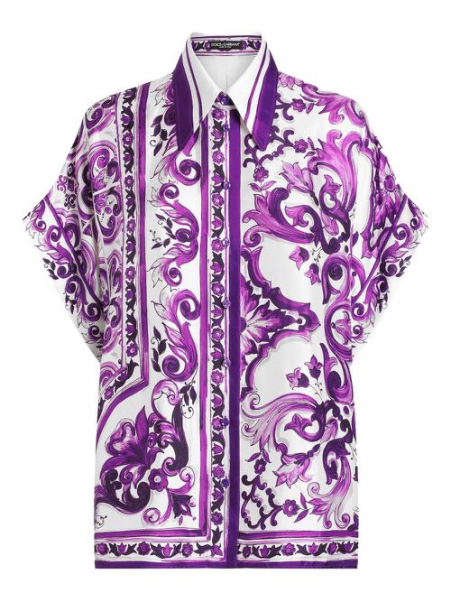 Maiolica-print shirt - Purple