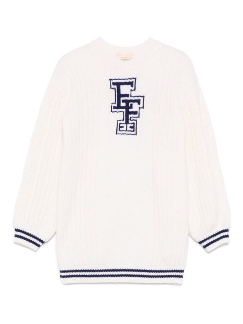 Intarsia-logo sweater - Neutrals