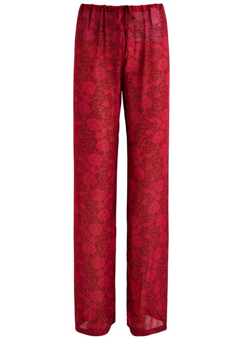 Dries Van Noten Pachas Floral-print Georgette Trousers
