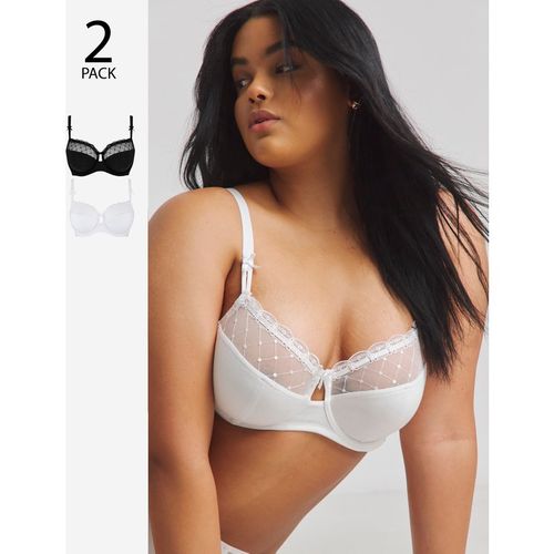 2 Pack Rachel Balcony Bras Black/White