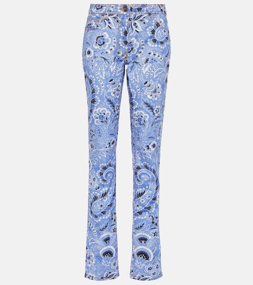 High-rise printed skinny jeans