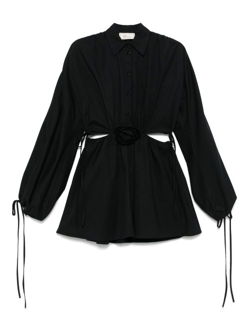 Blumarine floral-appliqué mini dress - Black