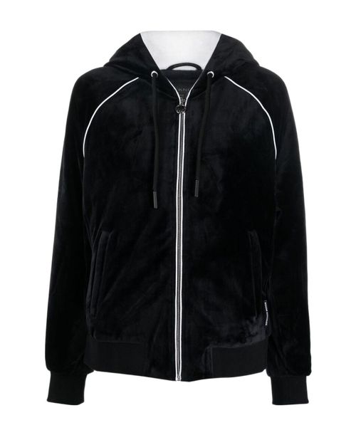 Velvet zipped tracksuit jacket