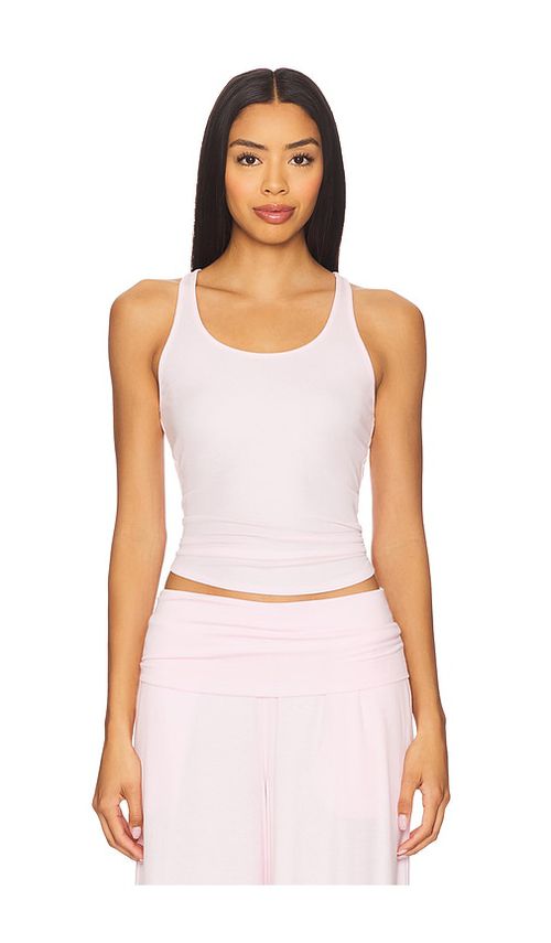LUNYA Curved Hem Tank in Pink. -  XL also in L, M