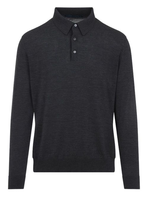 Long-sleeved polo shirt - Grey