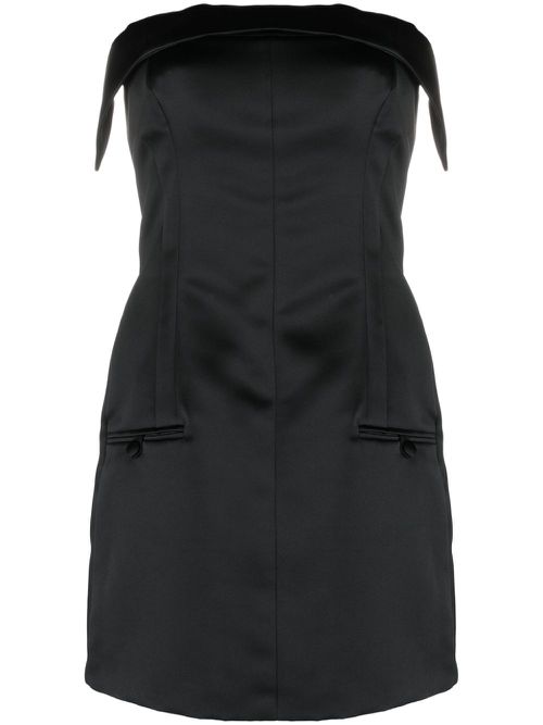 Strapless satin minidress - Black