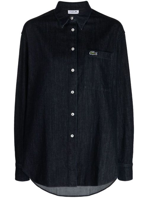 Logo-print denim shirt - Blue