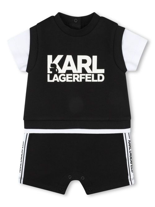 Logo-print shorties - Black