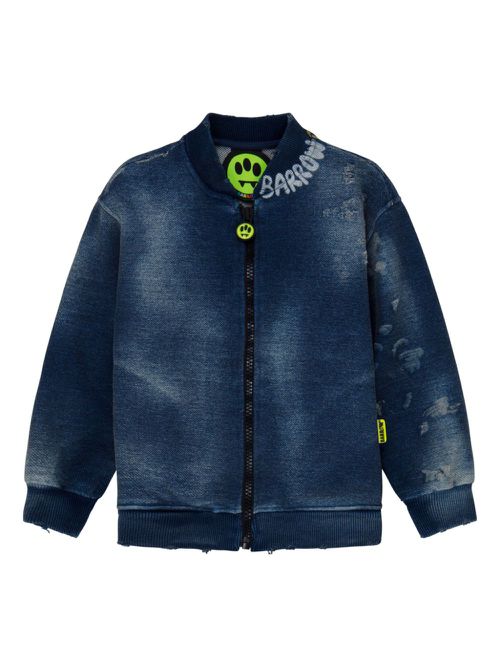 Printed denim jacket - Blue