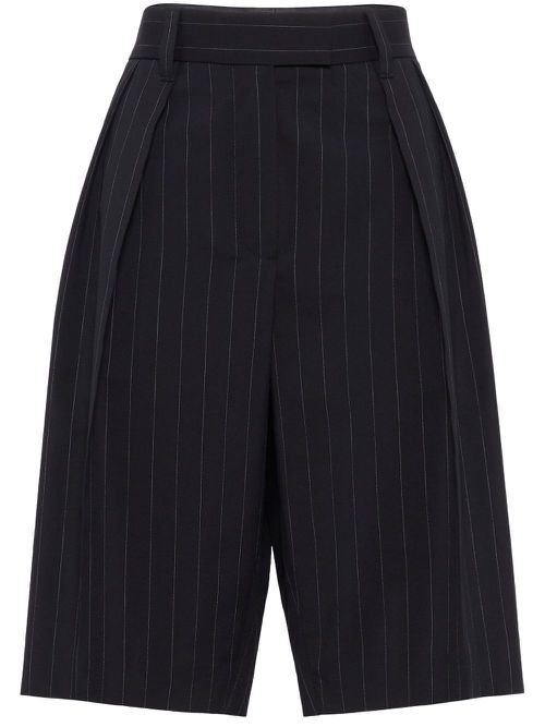 Pinstriped bermuda shorts - Blue