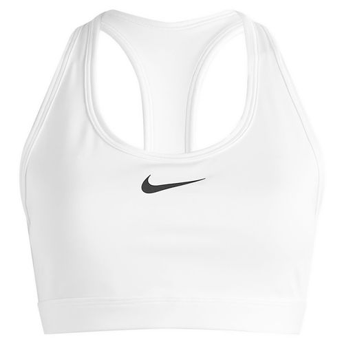 Nike Women's Swoosh Sports Bra in White/Stone Mauve/Black